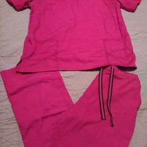 SOLD on Merc. XS hot pink scrub set